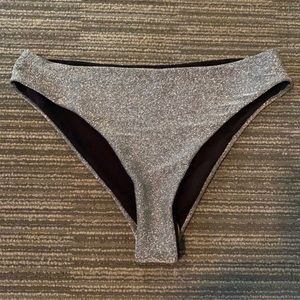 Silver high wasted bikini bottoms